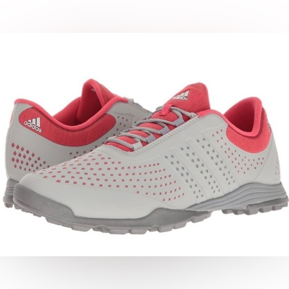 Adidas Golf Ladies Adipure Sport Spikeless Shoes Grey & Pink/Salmon Size 8½
